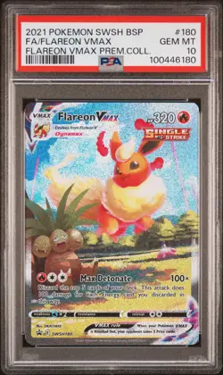 2021 POKEMON SWSH BLACK STAR PROMO #180 FULL ART/FLAREON VMAX PSA 10 - Image 1