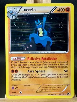 Lucario Holo Rare Pokemon TCG Legendary Treasures 80/113 NM - Image 1