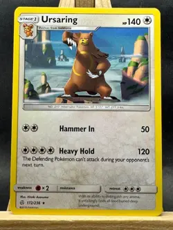 Ursaring Rare Pokemon Trading Card Game Sun & Moon - Cosmic Eclipse 172/236 NM - Image 1