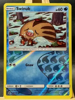 Swinub Reverse Holo Pokemon TCG SM - Crimson Invasion 19/111 NM - Image 1