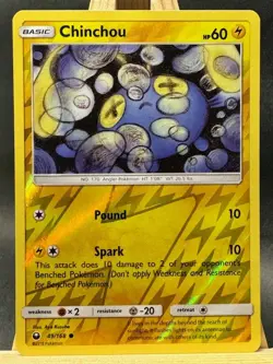 Chinchou Reverse Holo Pokemon TCG SM - Celestial Storm 49/168 NM - Image 1