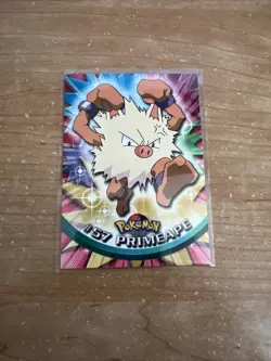 1999 Topps Pokemon #57 Primeape TV Animation Card Black Logo - Image 1