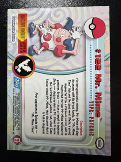 Topps Pokemon TV Animation Series 3 Mr. Mime #122 Non Holo Blue Logo - Image 2