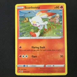 HD WHOLE SWIRL 🌀💫 Scorbunny SWSH244 Promo Cosmos Holo Nintendo Pokemon Card - Image 2