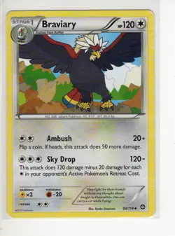 BRAVIARY STEAM SIEGE SET POKEMON CARD 93/114 MP-HP - Image 1
