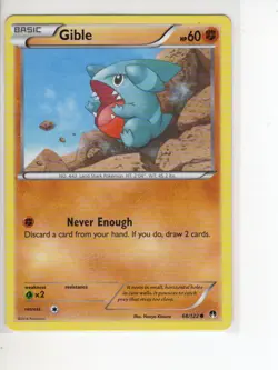 GIBLE XY BREAKPOINT SET POKEMON CARD 68/122 MP - Image 1