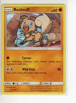 ROCKRUFF GUARDIANS RISING SET POKEMON CARD 73/145 MP-HP - Image 1