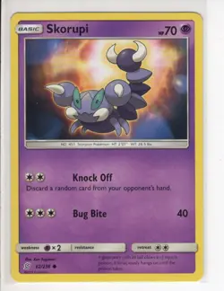 SKORUPI UNIFIED MINDS SET POKEMON CARD 82/236 NM/M - Image 1