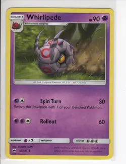 WHIRLIPEDE BURNING SHADOWS SET POKEMON CARD 57/147 LP - Image 1
