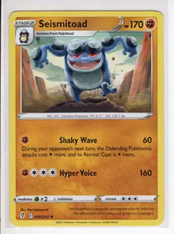 SEISMITOAD RARE EVOLVING SKIES SET POKEMON CARD 090/203 LP - Image 1