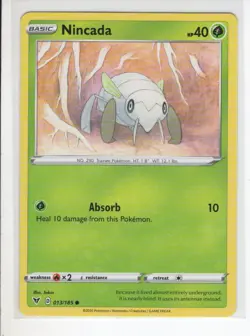 NINCADA VIVID VOLTAGE SET POKEMON CARD 013/185 VG - Image 1