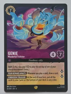 Disney Lorcana Genie Wonderful Trickster Azurite Sea Legendary 61/204 Eng - Image 1