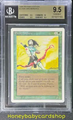 MTG 3rd Edition Revised 1994 Elvish Archers BGS 9.5Q+ (TRUE QUAD+) GEM MINT Pop1 - Image 1
