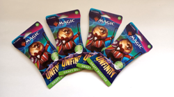 Magic The Gathering Unfinity Sleeved Draft Booster Pack Lot Of 4 Sealed - Image 1