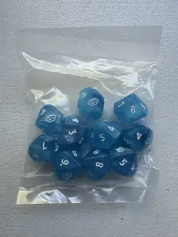 MTG FINAL FANTASY: Set of 10 Prerelease Blue Crystal D10 Die Magic the Gathering - Image 2