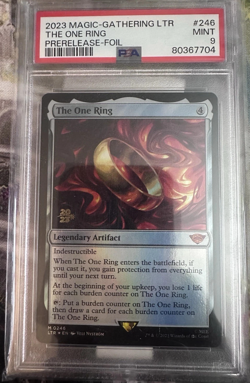 The One Ring Prerelease Foil Promo Graded MTG Lord of the Rings LTR 246 PSA 9 - Image 1