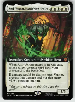 MTG Anti-Venom Horrifying Healer (Extended Art) Normal Marvel Spider-Man #244 NM - Image 1