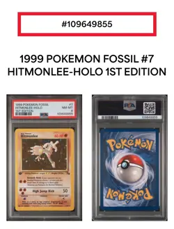 Hitmonlee Holo 1st Edition Fossil 1999 PSA 8 NM-MT Vintage Pokemon Card - Image 1