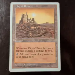 Magic: The Gathering City of Brass Core Set 5th Edition Rare Land 1997 English - Image 1