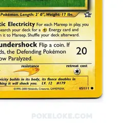 Mareep - 65/111 - 1st EDITION - Neo Genesis - Pokemon TCG - [NM] - Image 3