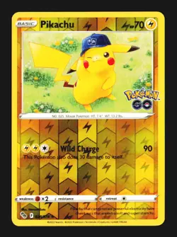 Pikachu 028/078 Holo Rare Pokemon GO Reverse Holo Near Mint - Image 2