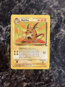 Pokemon TCG Raichu 29/62 Fossil Unlimited Non-Holo Card LP - Image 1