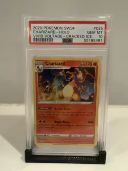 Pokemon TCG Charizard PSA 10 2-Card Lot 2020 SWSH050 Promo & 025/185 - Image 2