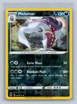 Malamar 045/073 Uncommon Champion's Path Pokemon Reverse Holo Near Mint - Image 1