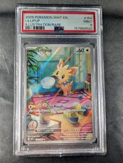 PSA 9Lillipup 2025 Pokemon SV11 White Flare #154 - Image 1