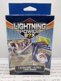Lightning Power Box Pokemon TCG Sealed Box 15 Cards: 1 Ultra Rare, 14 Foils - Image 1
