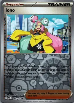 Pokemon Iono - Reverse Holo Uncommon SV02: Paldea Evolved 185/193 NM - Image 1