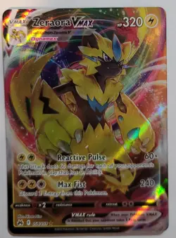 Pokemon TCG Crown Zenith Zeraora VMAX 054/159 HOLO FOIL HOLOGRAPHIC - Image 1