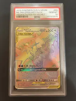 2019 Pokemon Sun & Moon MLTRS/ZPDS/ARTCN.GX Hidden Fates-FA-Secret #69 PSA 10 - Image 1