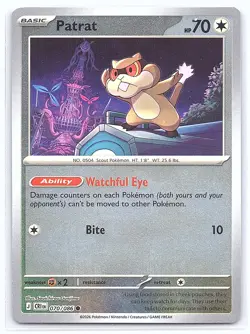 Patrat 070/086 Common Chaos Rising Pokemon Reverse Holo Near Mint - Image 1