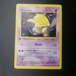 Drowzee 49/102 - 3D 1ST EDITION Shadowless - Base Set - WOTC POKEMON CARD - LP - Image 1