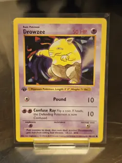 Pokemon Card Drowzee Shadowless 1st Edition Base Set Common 49/102 LP - Image 1