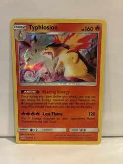Pokemon TCG Typhlosion SM - Lost Thunder Holo Rare 42/214 Holo NM - Image 1