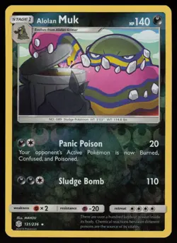 ALOLAN MUK 131/236 RARE COSMIC ECLIPSE POKEMON REVERSE HOLO NM/M - Image 1