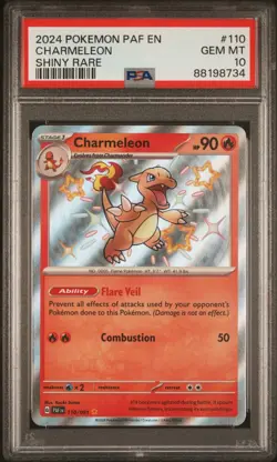 2024 Pokemon: Paldean Fates – Charmeleon #110 [Shiny Rare] PSA 10 GEM MINT - Image 1