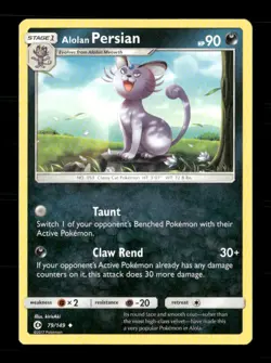 Alolan Persian 79/149 SM Base Set NM/M Pokemon - Image 1