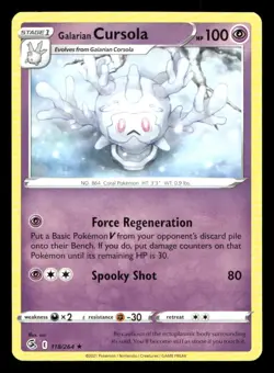 Galarian Cursola 118/264 Fusion Strike NM/M Pokemon - Image 1