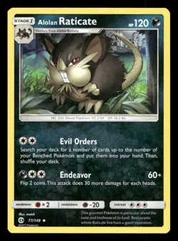 Alolan Raticate 77/149 SM Base Set NM/M Pokemon - Image 1