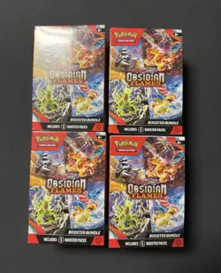 Pokemon TCG Scarlet & Violet Obsidian Flames Booster Bundle 6 Packs (4 Boxes) - Image 1
