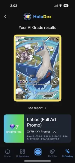Pokemon TCG Latios XY79 XY Promo Full Art Holo English 2015 LP/MP Condition - Image 3