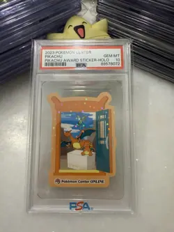 🔥 LABEL ERROR as Pikachu Sticker Pokemon Center Charizard PSA 10 USA SELLER🇺🇸 - Image 1