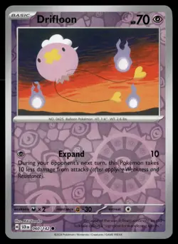 Drifloon 60/142 Common Stellar Crown Pokemon Reverse Holo NM - Image 1