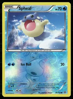 Spheal 46/160 Common Primal Clash Pokemon Reverse Holo MP - Image 1