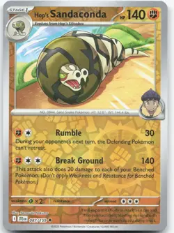 HOP'S SANDACONDA 087/159 Journey Together Pokemon Reverse Holo Uncommon NM - Image 1