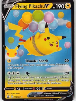 Flying Pikachu V 006/025 Holo V Rare Celebrations Pokemon Near Mint - Image 1