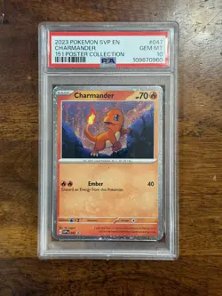 PSA 10 Charmander 047 Black Star Promo 2023 151 Poster Collection COSMOS Pokemon - Image 1